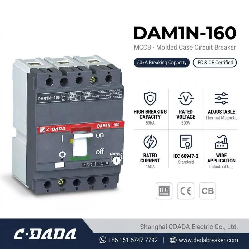 CDADA lança disjuntor MCCB DAM1N-160 160A de alta capacidade