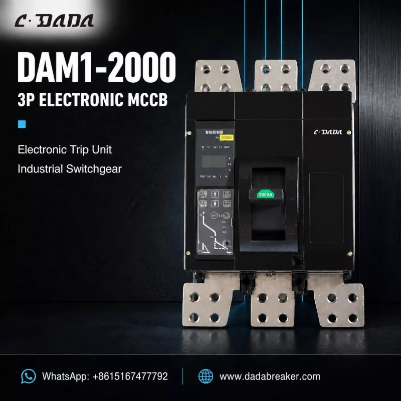 DAM1-2000 MCCB eletrônico 3P para painéis industriais | C·DADA Elétrica
